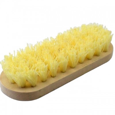 Low Price And Good Quality Floor Brush With Yellow Brush Hair And Wooden Handle